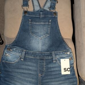 SO Girl Size 12 Blue Denim Overalls
